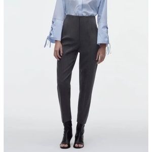 Zara - High-Waisted Pants - Gray Marl